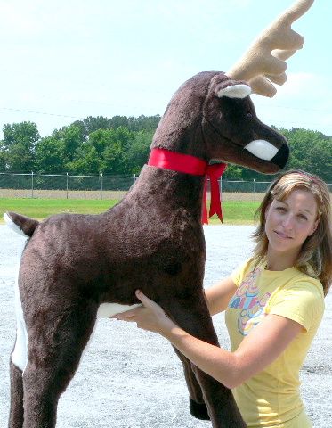 Giant Stuffed Natural Deer Big Plush 55 inches Tall 100% MADE IN