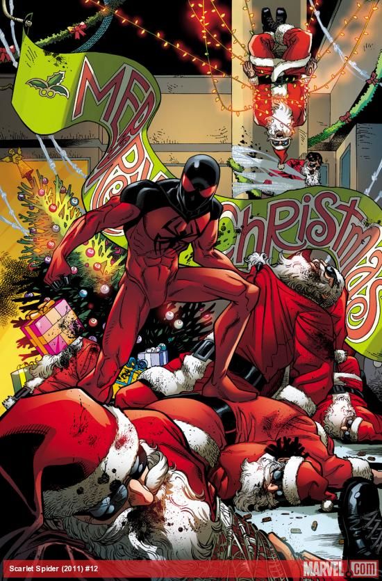 Scarlet Spider 12 P 17 Kaine Santa Robbers Splash 2013 Art by Reilly