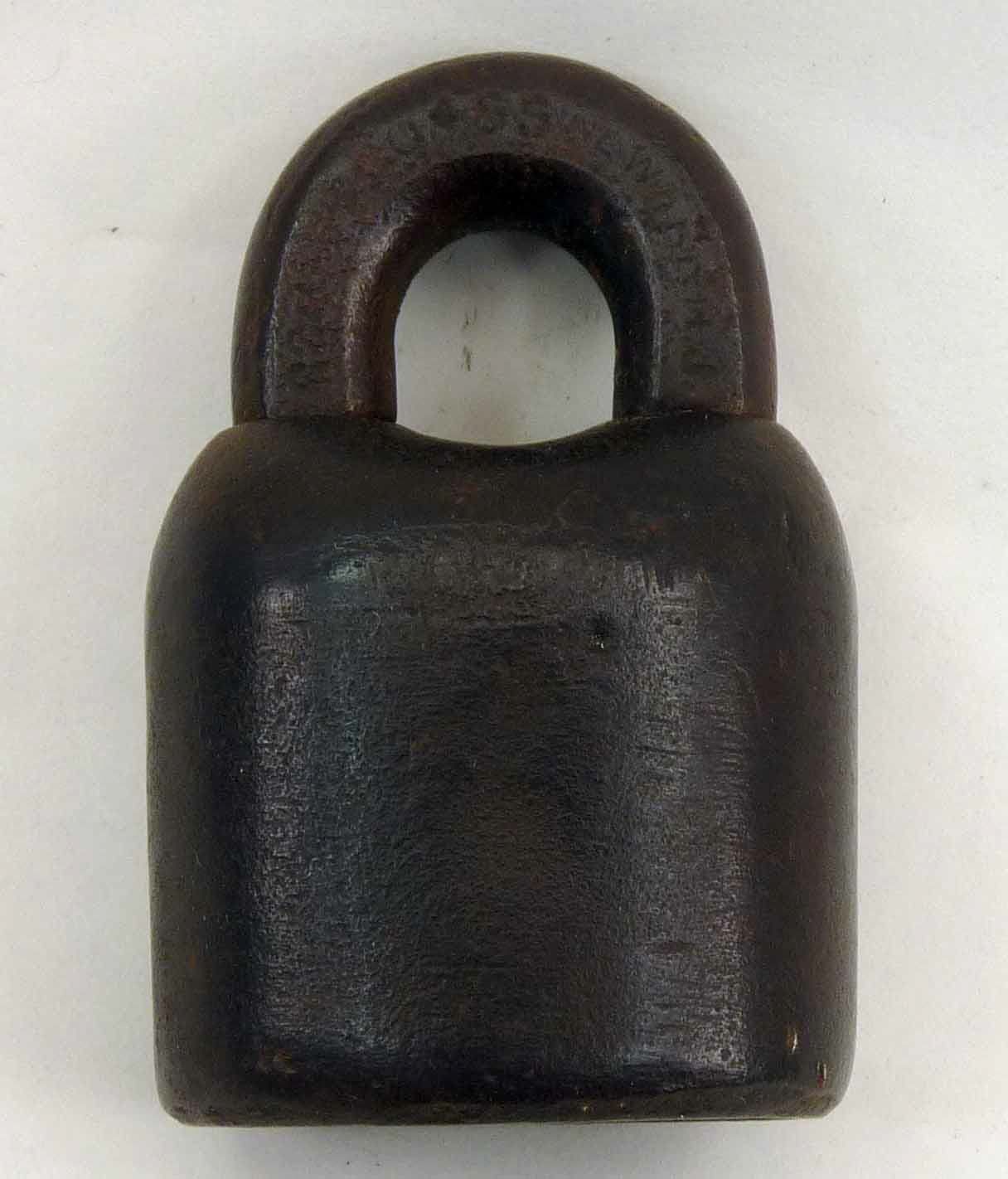 Old H C Jones Iron Scandinavian Jail Lock Padlock