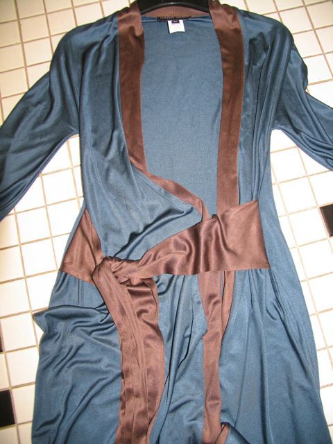 Kara Janx Collectors Silk Wrap Kimono Dress Teal s M