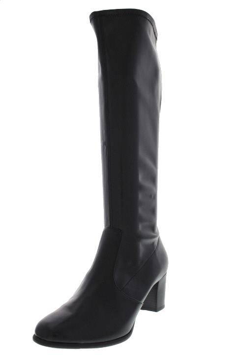 Karen Scott New Lucca Black Pleather Stretch Knee High Boots Heels