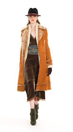 Runway Donna Karan DKNY $3K French Shearling Fur Coat