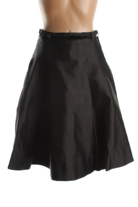 Kate Spade New Louella Black Silk Pleated Belted A Line Skirt 0 BHFO