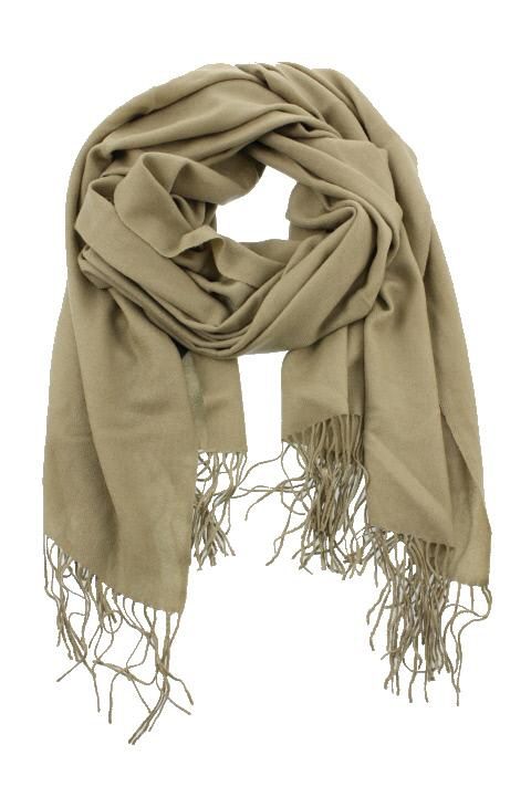 Kashmere New Blassica Tan Cashmere Soild Fringe Wrap Scarf One Size