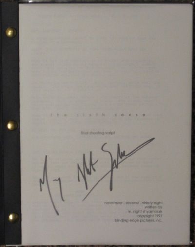 Sixth Sense Orig Screenplay Signed M Night Shyamalan