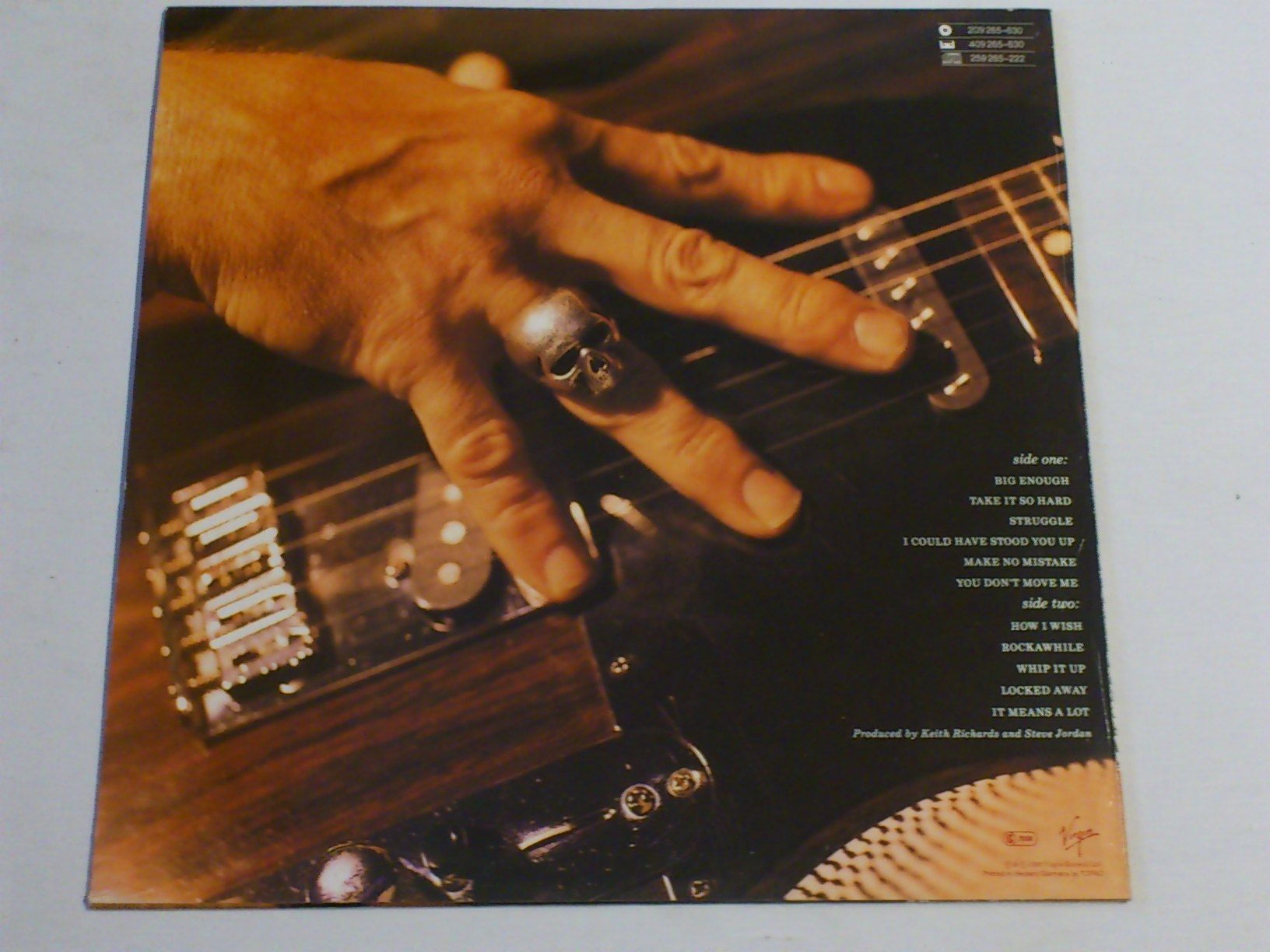 Keith Richards Talk Is Cheap EX 1988 Virgin Classic Rock LP