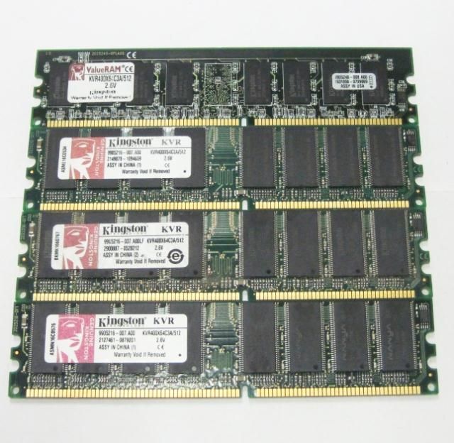 Kingston 4X512MB 184p PC3200 CL3 16C 32x8 DDR400 2Rx8 UDIMM RFB