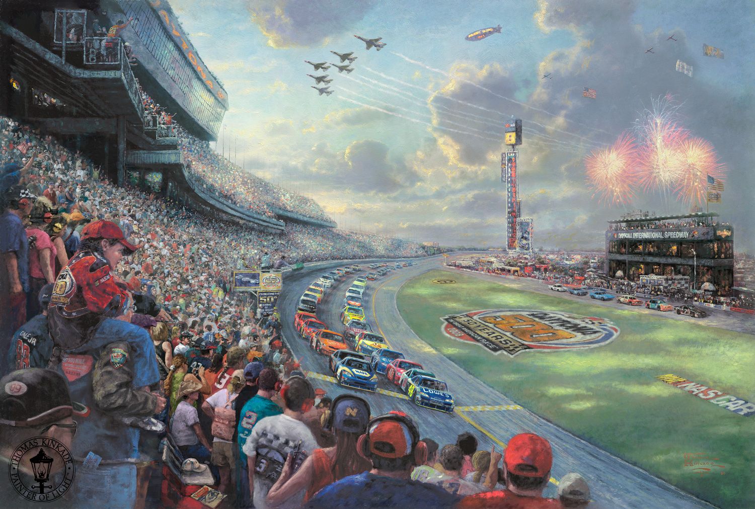 Thomas Kinkade NASCAR Thunder Signed Lithograph Print