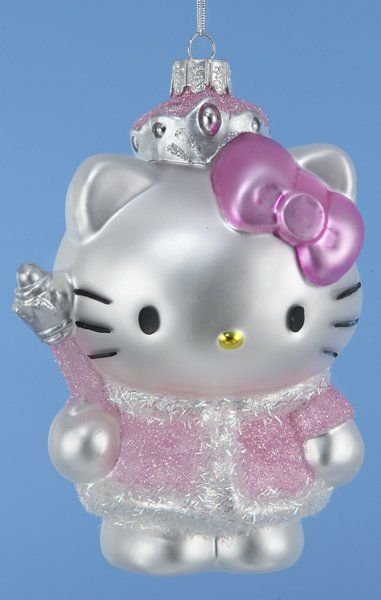 Pink Hello Kitty Blown Glass Christmas Tree Ornament