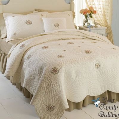 Country Ivory Matelasse Twin Full Queen King Size Quilt Cotton 