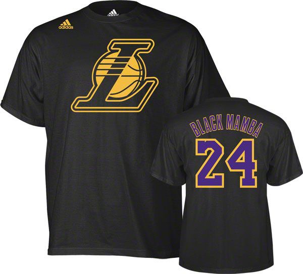 Men's Los Angeles Lakers Kobe Bryant adidas Black Black Mamba Nickname and  Number T-Shirt