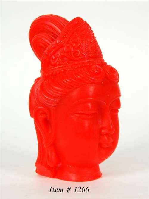 Kwan Yin Head Red Candle Goddess Feng Shui Quan Guan