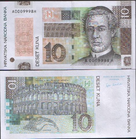 Croatia 5 10 20 50 100 200 Kuna 2001 04 UNC Set 6 Pcs