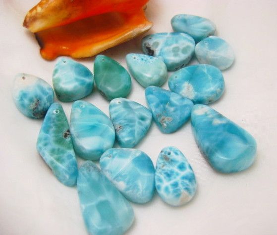 Wholesale Lot AA Quality Larimar Focal Beads 18 Beads