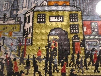 Suberb Vintage L s Lowry Framed and Glazed Tapestry Wool Work Picture