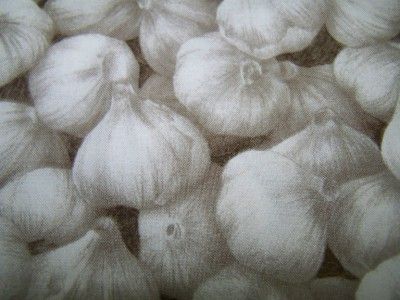 Realistic Fresh Garlic Bulbs Cloves Marketplace Lined Valance
