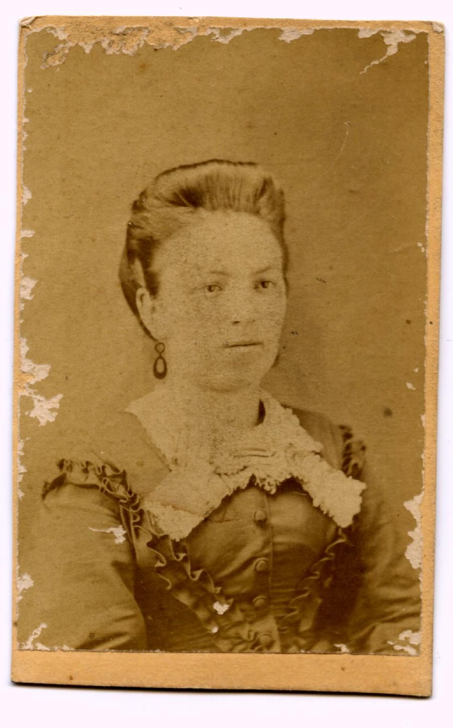 Victorian CDV Photo Black Jet Earrings Pottstown PA