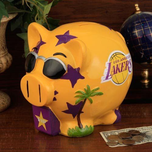 Los Angeles Lakers NBA Resin Large Thematic Piggy Bank New