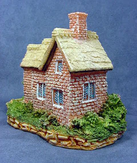 Village Building Country Cottage Stone Wall Thatched Straw Roof