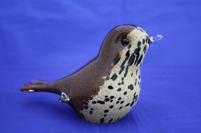 Langham Glass Hand Made Crystal Thrush Bird New