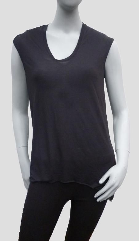 New Helmut Lang Threadbare Black Cowl Back Shirt Top s Small