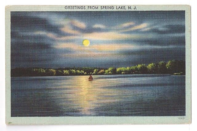 Spring Lake NJ Vintage Linen Postcard C 1948