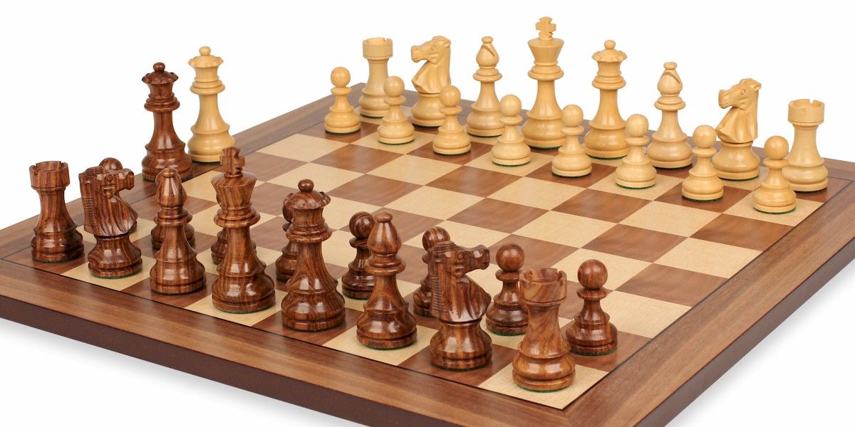 Lardy Chess Set Gold Rosewood Walnut Board 3 75 King