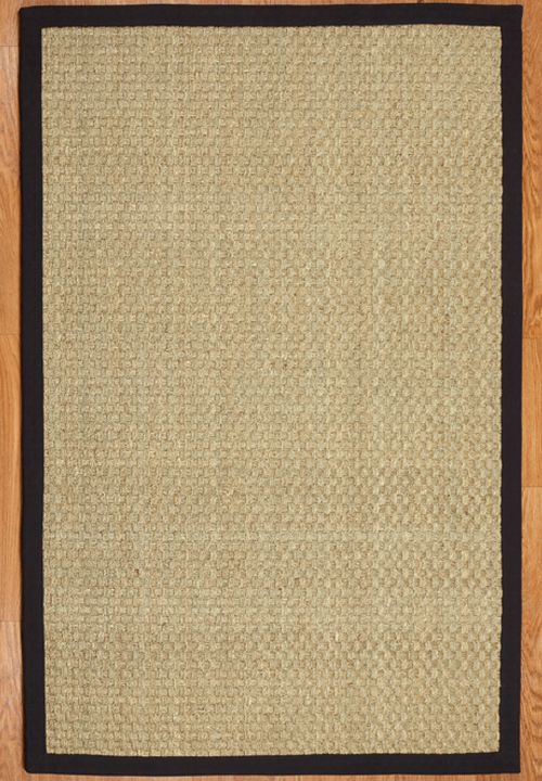Lancaster 5x8 Black 100 All Natural Seagrass Area Rug Carpet New