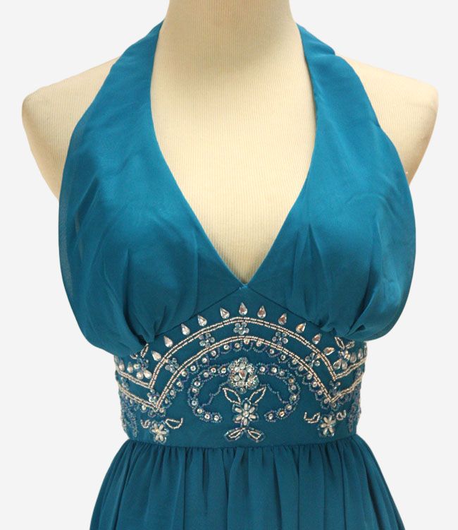 Lara Design 2915 Ocean $280 Halter Homecoming Party Dress NWT Avail