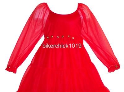 NWOT Laura Dare Red Ruffle Nightgown Girls Sz 4