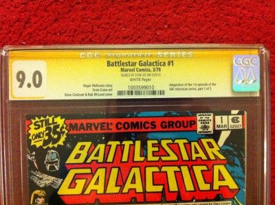 Battlestar Galactica #1, Signed by Stan Lee, Marvel 3/79 Not 9.8, 9.6
