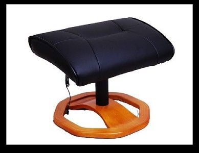 Black Leather Massage TV Chair w Round Leg 5550 3128BK