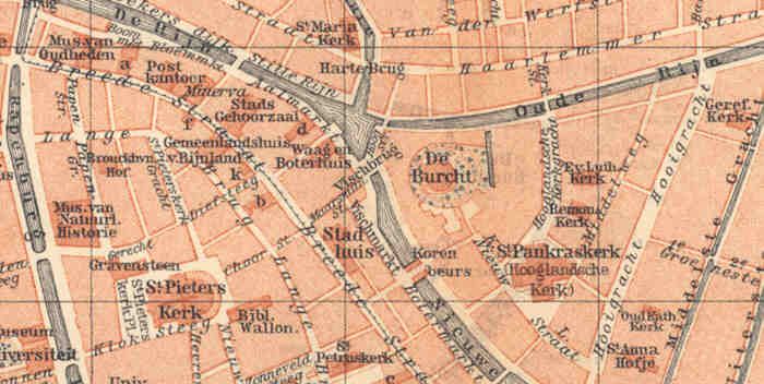Netherlands LEIDEN. LEYDEN. Old Vintage City Map Plan.1906. Holland.