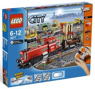 Lego Red Cargo Train 3677 Set Railway Electric New in Box