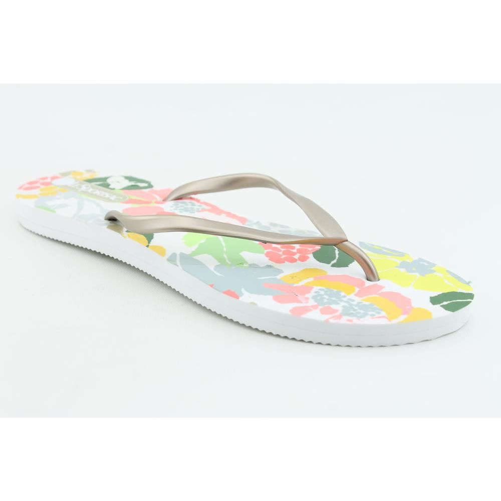 LeSportsac Key West Womens Size 7 Silver Synthetic Flip Flops Sandals