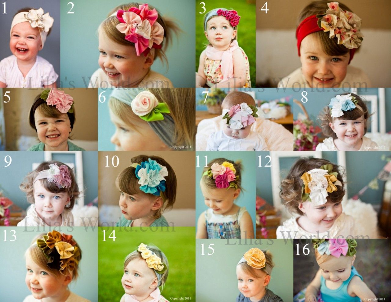 Roses Cotton Vintage Elastic Headband Baby Girl Hair Bow Kufi Infant
