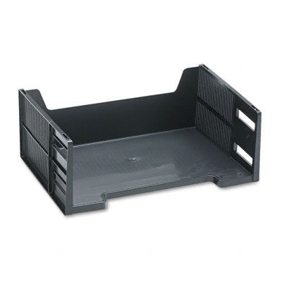 Stackable High Capacity Side Load Letter Tray, Polystyrene, Ebony, EA