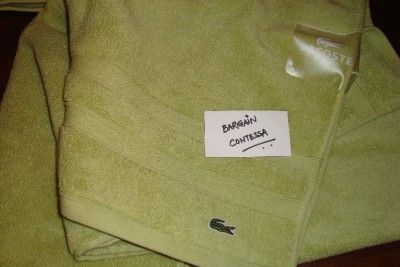 Lacoste Bath Towel 30 x 58 Cotton Lime Green 1st Authentic