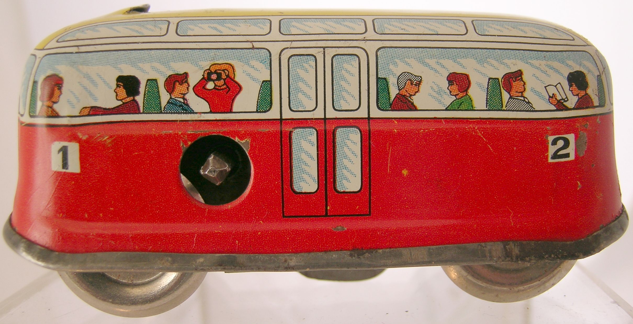 West German Tin Windup lithographed Bus 1950