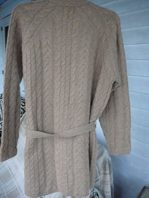 Fabulous Lands End Camel Cashmere Cable Wrap Tunic Sweater M