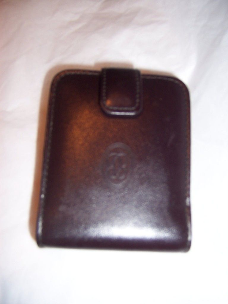 Buxton Leather Double Lipstick Case Mirror Brown