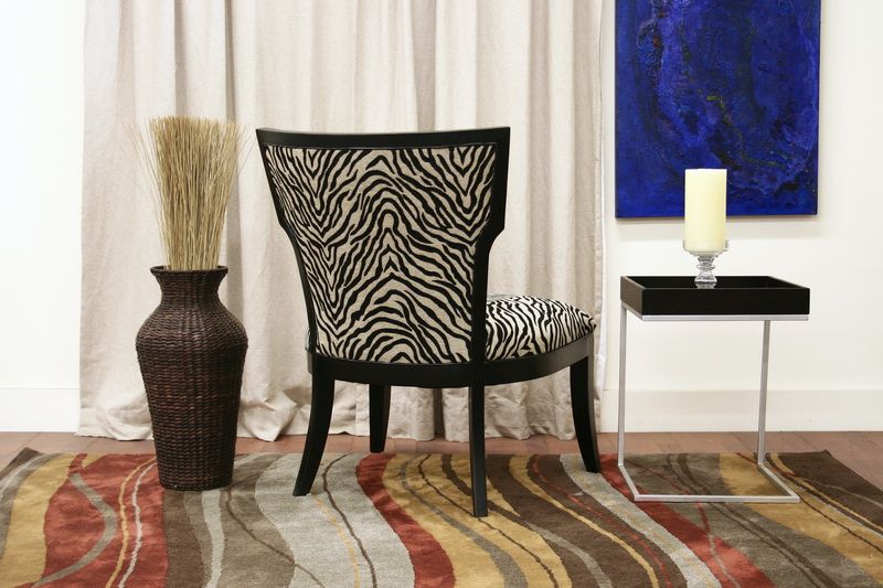 Modern Zebra Print Living Dining Room Accent Side Chair