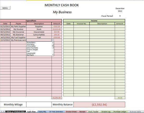 Easy Accounts   Complete Accounting Excel Spreadsheet Package for 