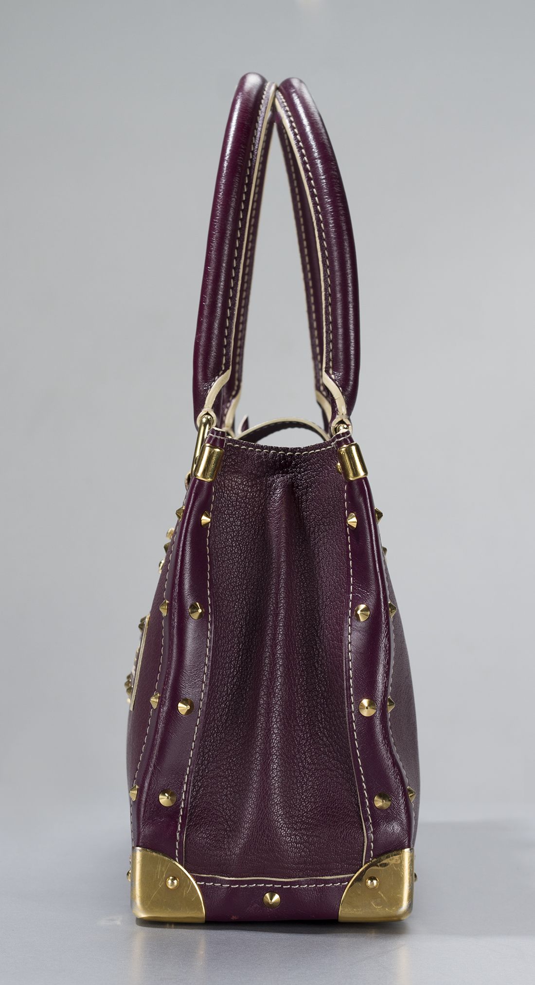 Louis Vuitton Suhali Le Fabuleux Plum Gold Tote Handbag