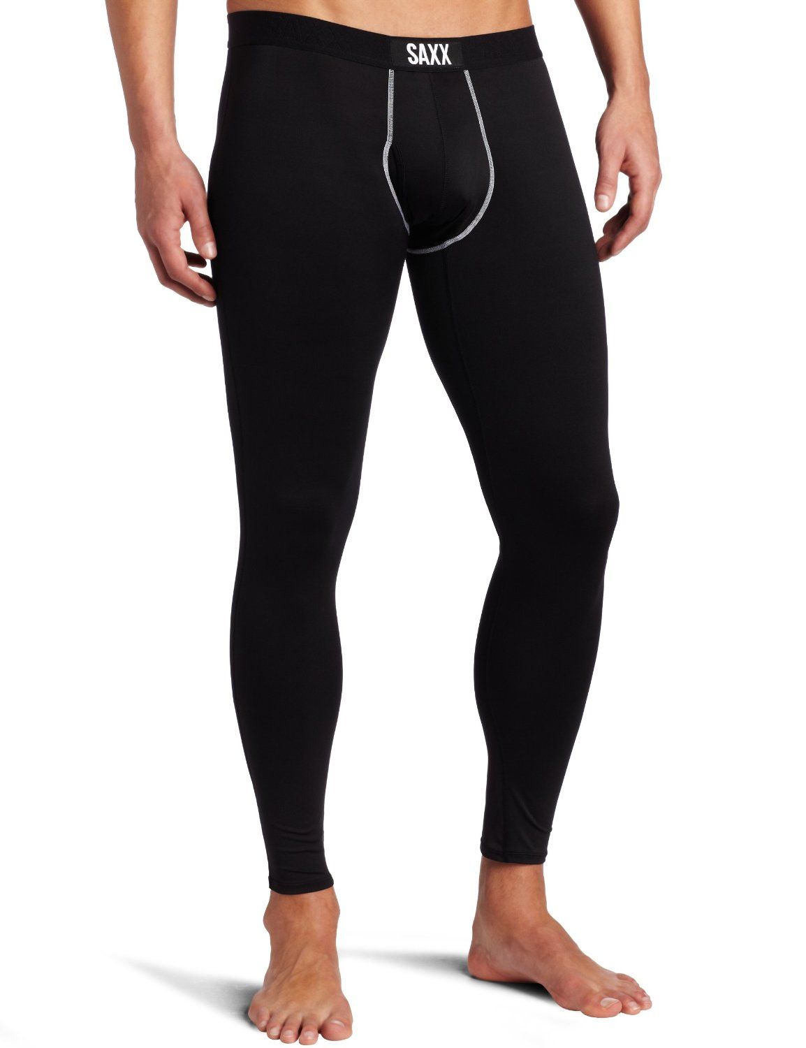 Saxx Mens Underwear Pro Elite Long John Fly Bottom Black Small Medium