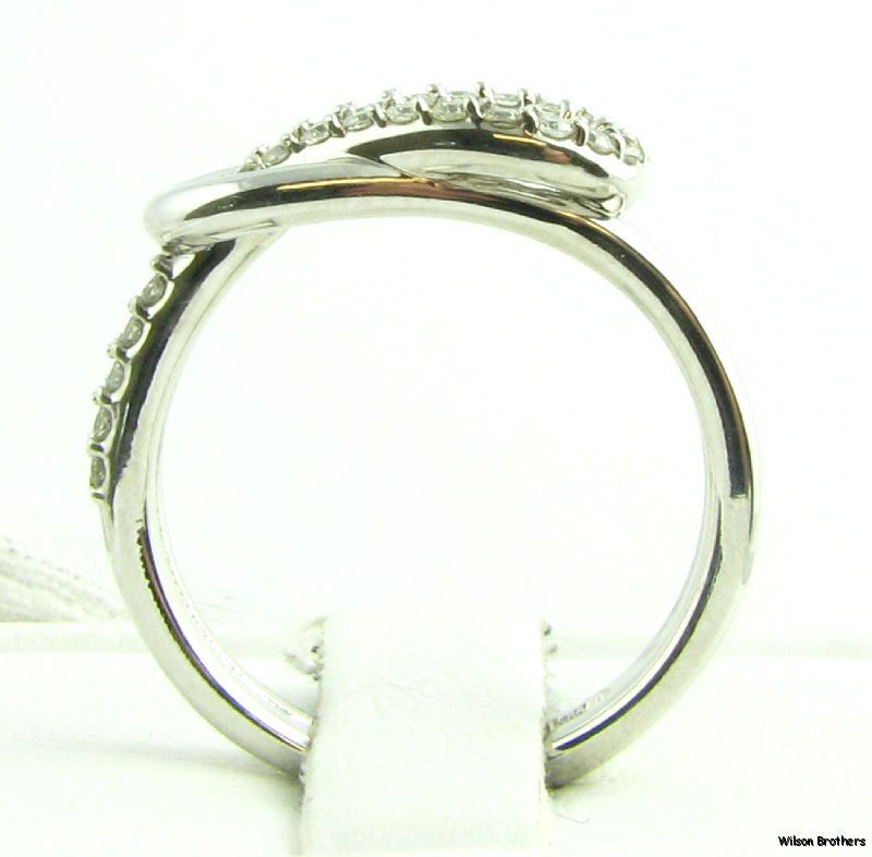 4ctw Genuine Diamond Love Knot Ring 14k White Gold Round Cut SI G H