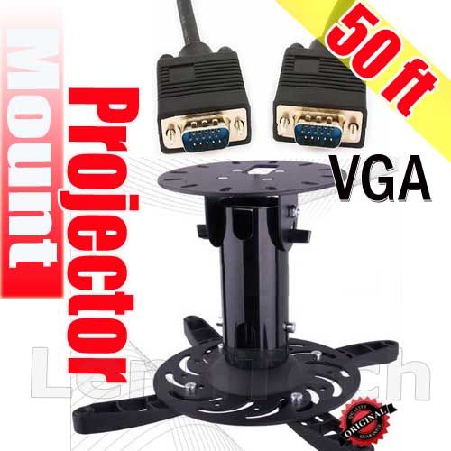 50ft VGA Cable Male Universal Projector Ceiling Mount