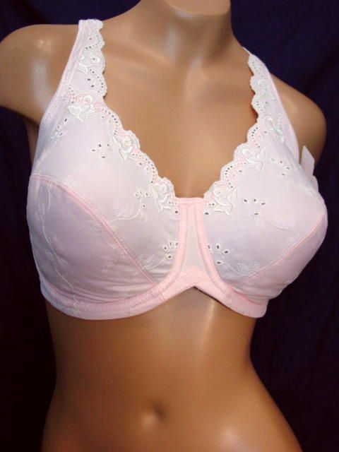 Lunaire Lace Semi Demi Lined Underwire Bra 38D PINK Sedona Eyelet