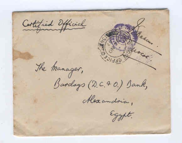 Oldhal WW11 MEF Certified Mail Alexandria FPO 136