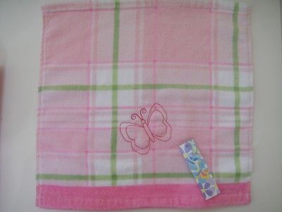 Maggie Zoe Butterflies Plaid Towel Set Pink 6pc